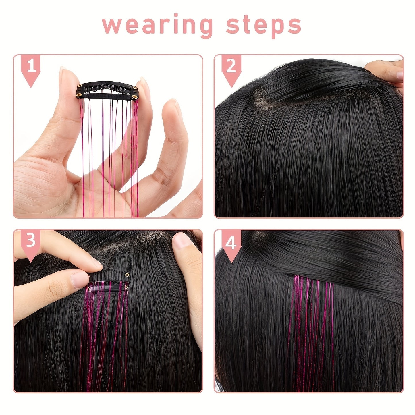 Clip-in Straight Hair Extension (Multiple Colors)